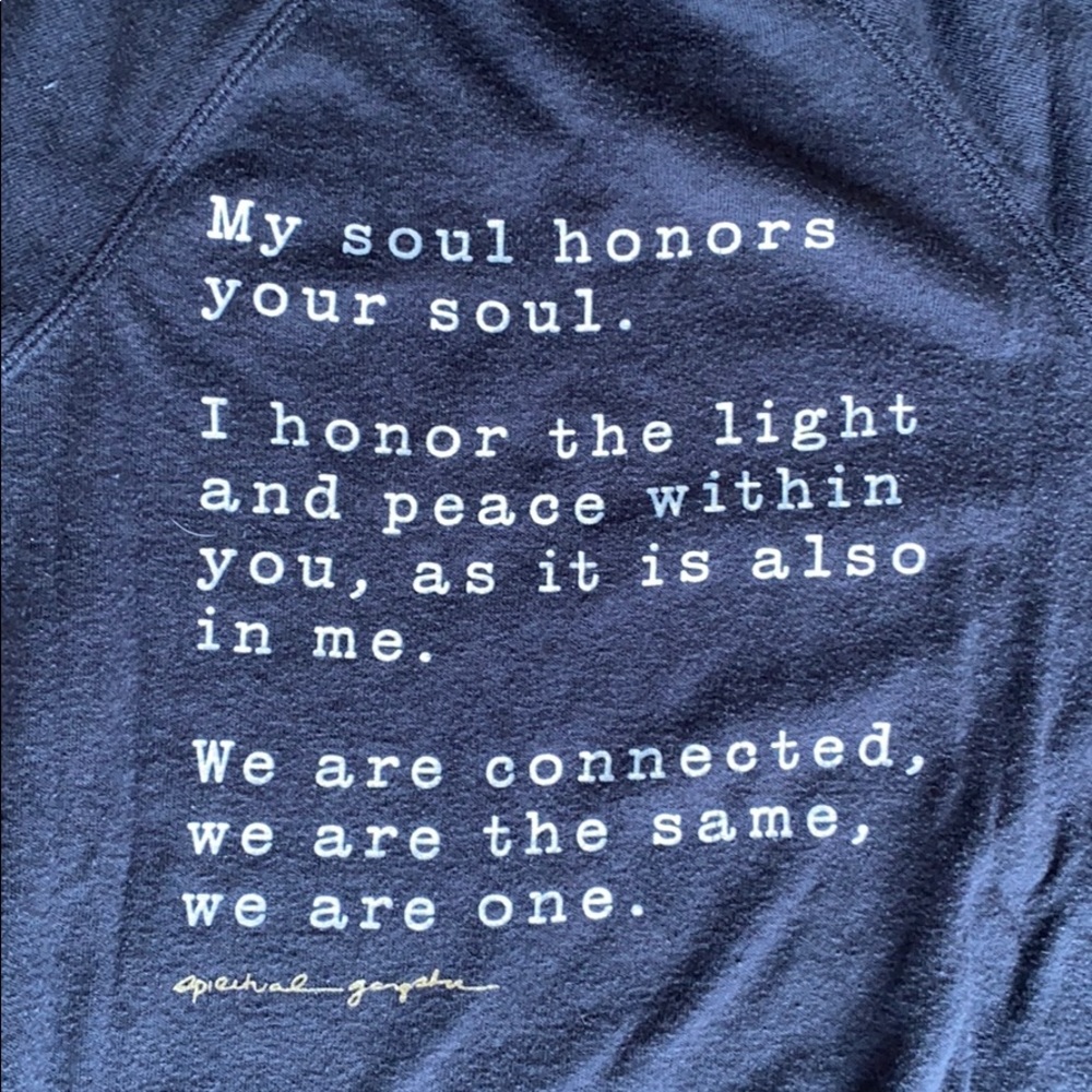 Grey namaste yoga sweater quote